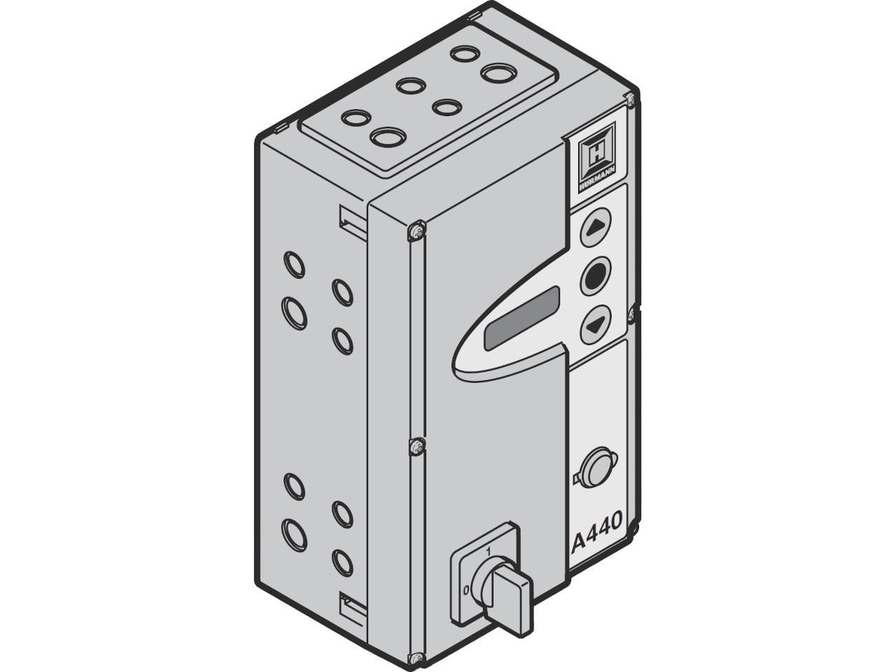 Hormann Door Control A 445 complete in Enclosure with main switch and profile half cylinder