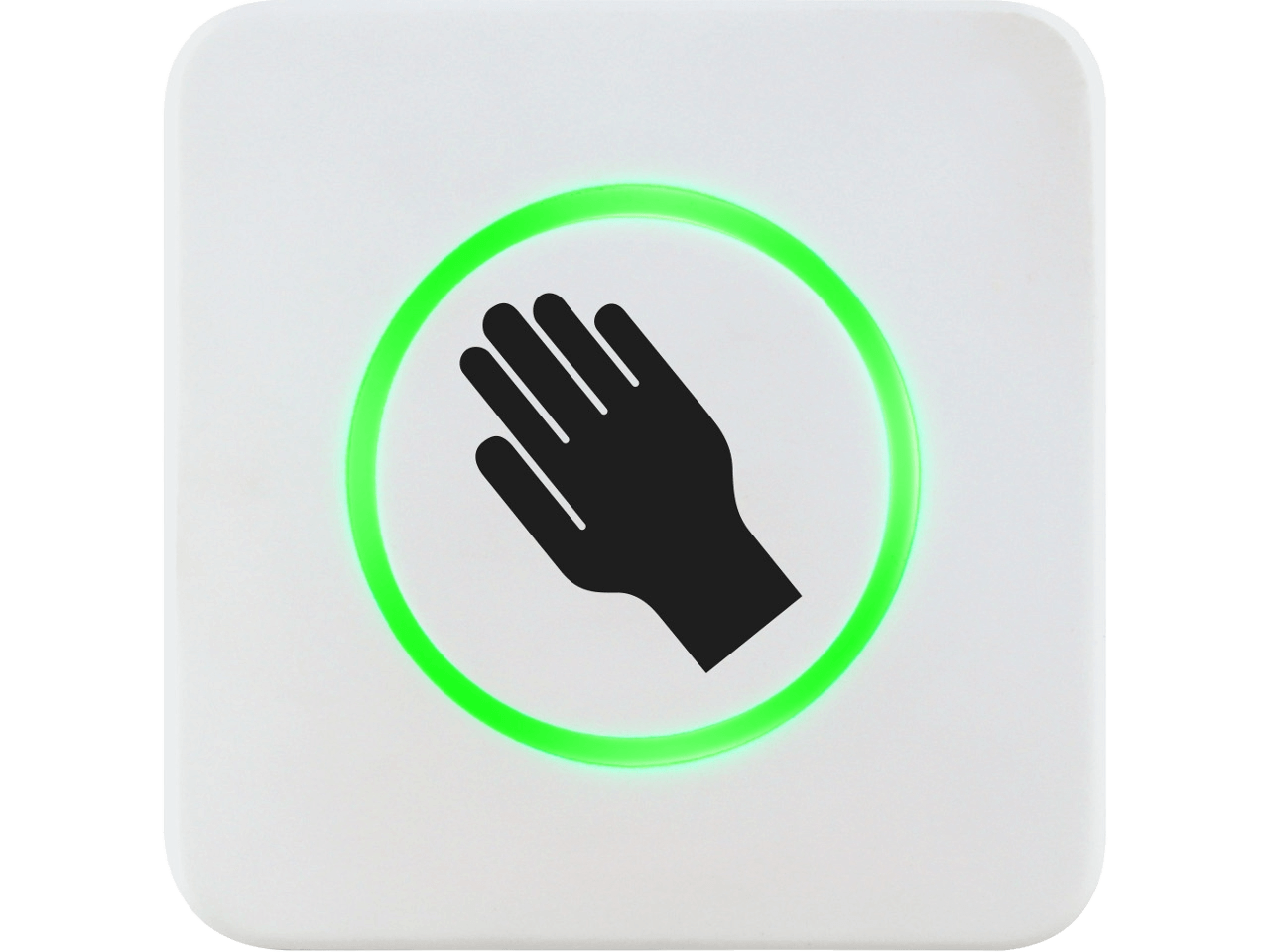 Bircher CleanSwitch Hands-Free Radar Push-Button white hand