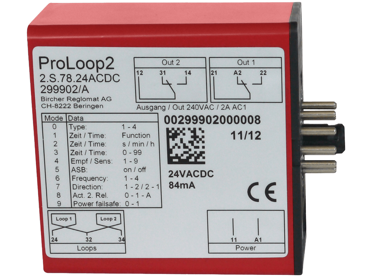 Bircher ProLoop2 2.S.230AC Loop Detector 2 Channel 230V AC
