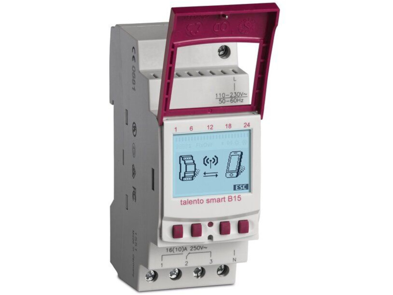 MFZ Marantec Ovitor Weekly Timer 1-Channel Bluetooth 230 V IP20 DIN Rail Mounting